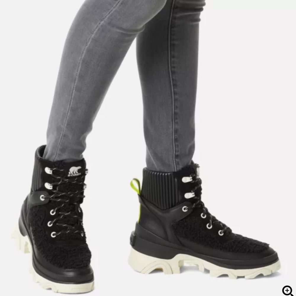 Sorel Brex Boot Cozy Lace in Black, Sea Salt - Picture 4 of 11
